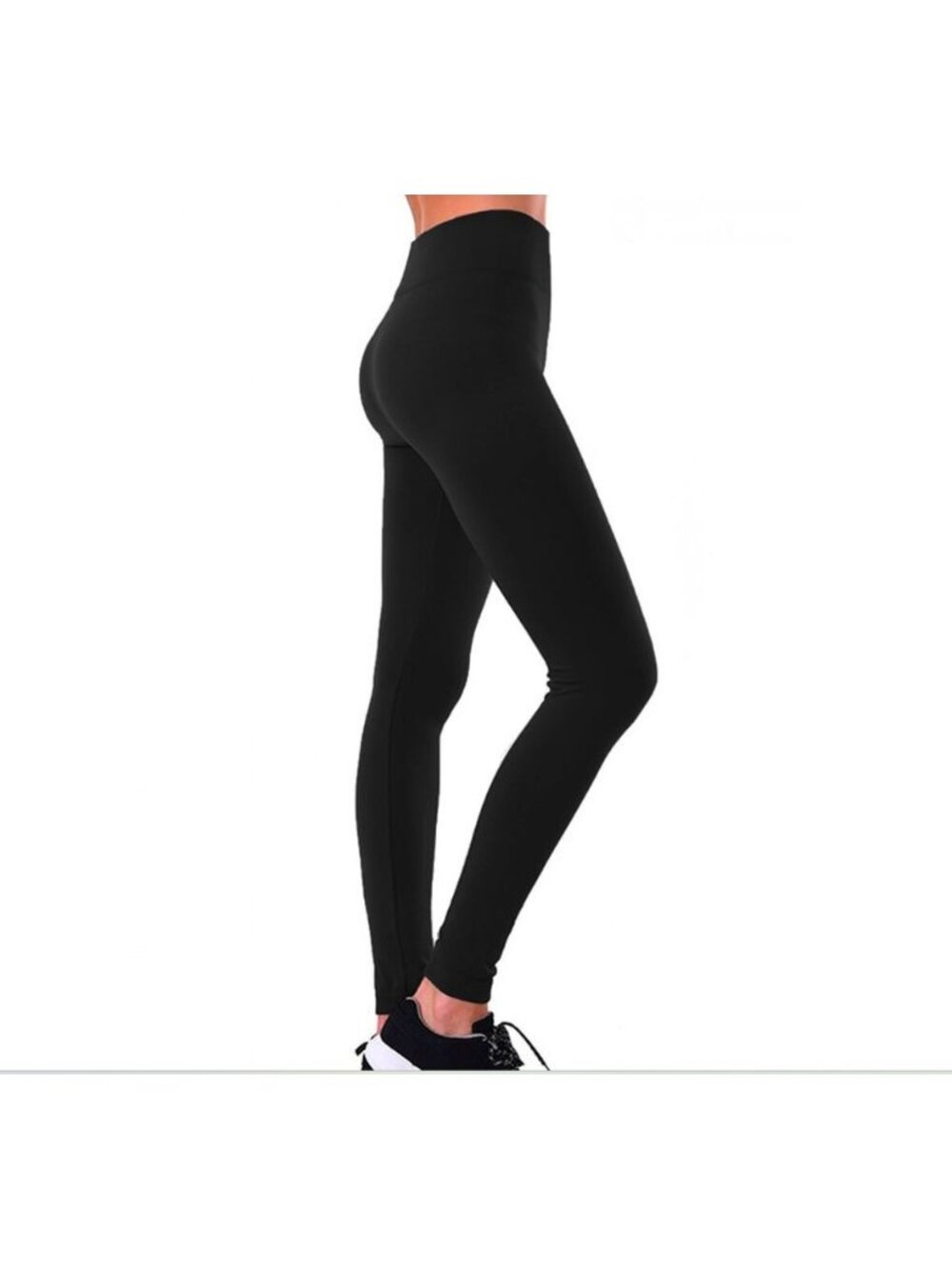 Sofra High Waist Leggings Fleece Lined Navy Blue OS New Warm